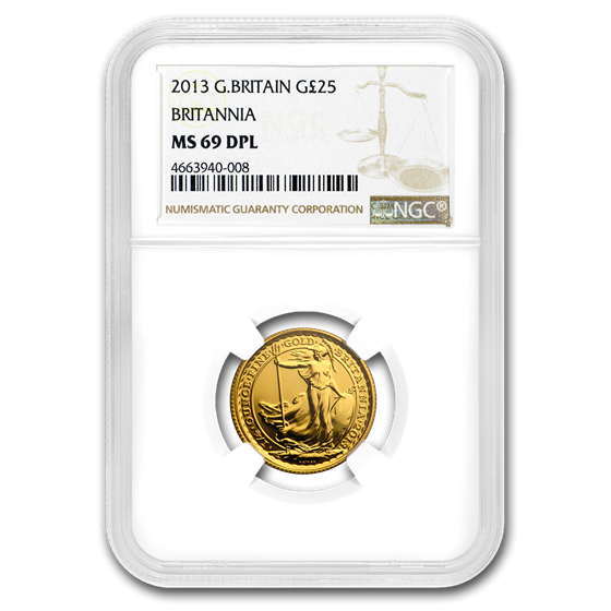 2013 Great Britain 1/4 oz Gold Britannia Coin MS-69 NGC (DPL) 2013 Great Britain 1/4 oz Gold Britannia Coin MS-69 NGC (DPL)